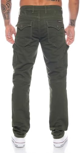 Cipo & Baxx Herren Cargo Jeanshose - Multifunktional für Outdoor-Activer - Große Taschen - 32x32 | Cipo & Baxx Herren C