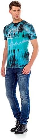 Cipo & Baxx Herren Jeans - Straight Fit mit modischen Waschungen, Nähten & Used-Look Details - Regular Denim