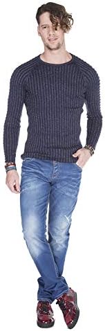 Cipo & Baxx Herren Jeans - Straight Fit mit modischen Waschungen, Nähten & Used-Look Details - Regular Denim - Trendige