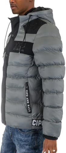 Stylische Winterjacke Herren Cipo & Baxx Series | Warme Winterjacke Herren Cipo & Baxx Series abnehmbarer Kapuze | Func
