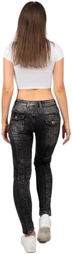 Cipo & Baxx Damen Jeans – Stylische Slim & Regular Fit Hosen mit Stretch & Used-Look | Bequeme Passform, modisches Desig