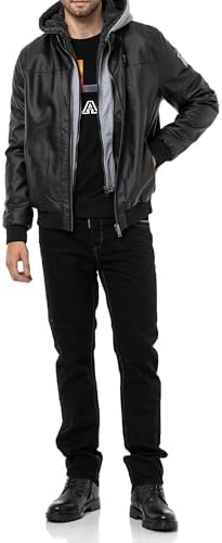 Cipo & Baxx Herren Mantel – Stylische Winterjacke mit warmem Innenfutter und abnehmbarer Kapuze für kalte Tage