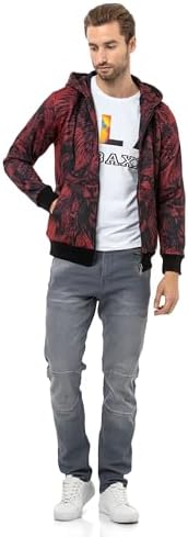 Cipo & Baxx Herren Sweatjacke Hoodie – Stylischer Pullover für Streetwear-Begeisterte mit Reißverschluss & Kapuze für Fr