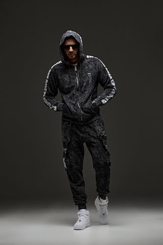 Cipo & Baxx Herren Jogginganzug Series – Zweiteiliges Set aus Kapuzenjacke und Jogginghose für Sport- und Casual-User im