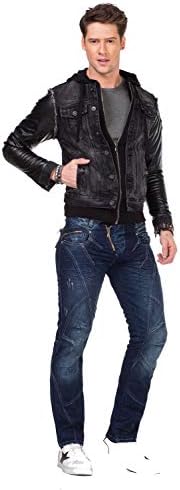 Cipo & Baxx Herren Hybrid-Denimjacke - Versatile Farben, Modisch und Komfortabel - für City und Outdoor - mit Knopf und