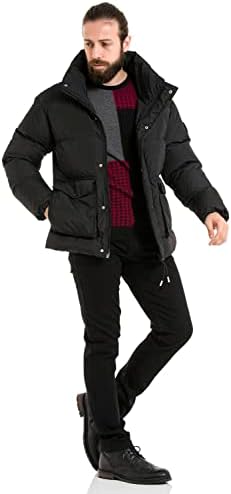 Cipo & Baxx Herren Mantel – Stylische Winterjacke mit warmem Innenfutter und abnehmbarer Kapuze für kalte Tage