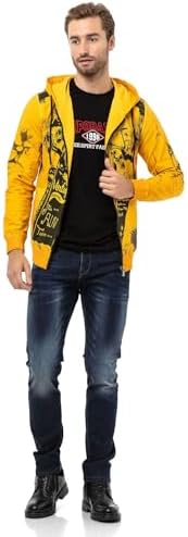 Cipo & Baxx Herren Sweatjacke Hoodie – Stylischer Pullover für Streetwear-Begeisterte mit Reißverschluss & Kapuze für Fr