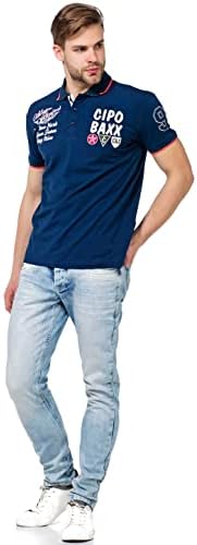 Cipo & Baxx Herren Jeans - Straight Fit mit modischen Waschungen, Nähten & Used-Look Details - Regular Denim