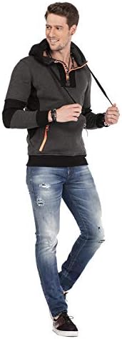 Cipo & Baxx Herren Jeans - Straight Fit mit modischen Waschungen, Nähten & Used-Look Details - Regular Denim - Trendige