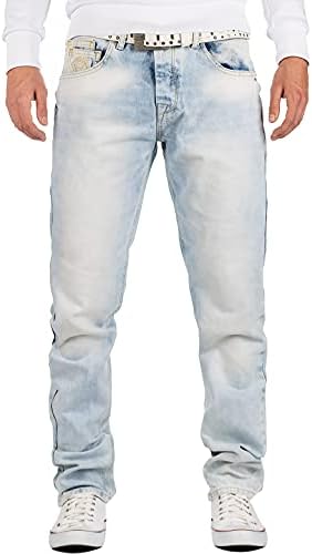 Cipo & Baxx Herren Jeans - Stilvolle Männer Jeans mit 5-Pocket-Design und Kontrastnähten | Bequemer Baumwoll-Elasthan-Mi
