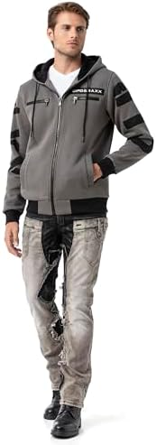 Cipo & Baxx Herren Sweatjacke Hoodie Serie - Stylischer Pullover im Modernen Casual Streetwear Stil für den Alltag, Frei