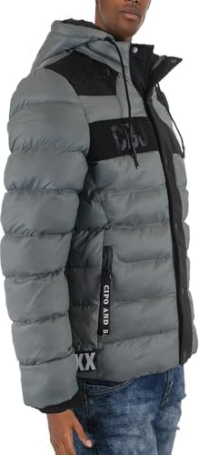 Stylische Winterjacke Herren Cipo & Baxx Series | Warme Winterjacke Herren Cipo & Baxx Series abnehmbarer Kapuze | Func