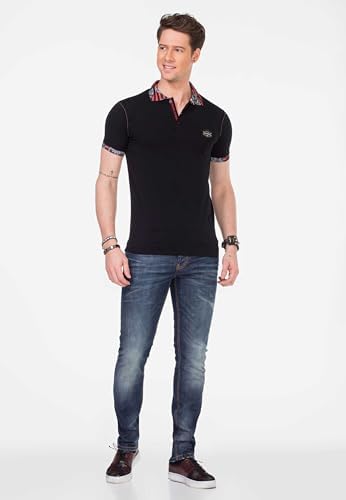Cipo & Baxx Herren Jeans - Straight Fit mit modischen Waschungen, Nähten & Used-Look Details - Regular Denim