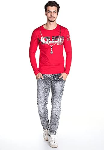 Cipo & Baxx Herren Sweatshirt Series – Stylischer Pullover im Modernen Streetwear Look mit Rundhals & Print – Comfortabl