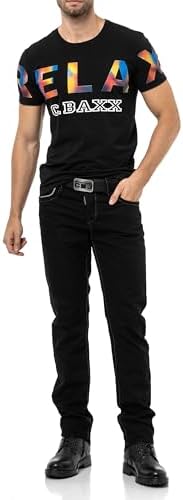 Cipo & Baxx Herren Jeans Hose Look Röhrenjeans Straight Fit Kontrastnähte Trendyhose | Cipo & Baxx Herren Jeans Hose Us