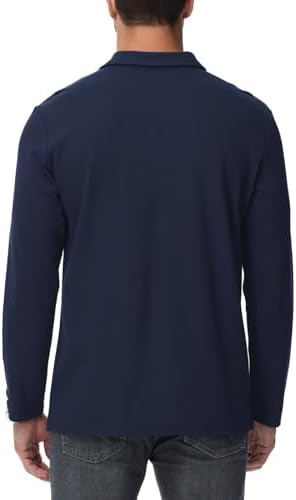 HMIYA Herren Poloshirt Langarm Baumwoll-Atmungsaktiv Casual T-Shirts Organic Standard Blended – Bild 2