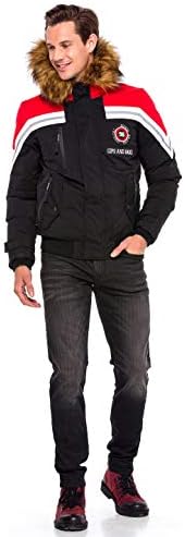 Stylische Winterjacke Herren Cipo & Baxx Series | Warme Winterjacke Herren Cipo & Baxx Series abnehmbarer Kapuze | Func