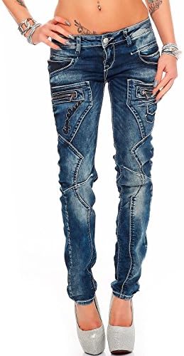 Cipo & Baxx Damen Jeans – Stylische Slim & Regular Fit Hosen mit Stretch & Used-Look | Bequeme Passform, modisches Desig