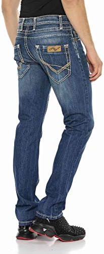 Cipo & Baxx Herren Jeans Hose Look Röhrenjeans Straight Fit Kontrastnähte Trendyhose | Cipo & Baxx Herren Jeans Hose Us