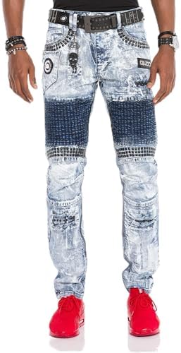 Cipo & Baxx Herren Straight Fit Jeans Hose – Bequem zu tragen, langlebig und mit markanten Kontrastnähten