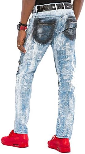 Cipo & Baxx Herren Straight Fit Jeans Hose – Bequem zu tragen, langlebig und mit markanten Kontrastnähten
