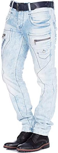 Cipo & Baxx Herren Jeans Hose Look Röhrenjeans Straight Fit Kontrastnähte Trendyhose | Cipo & Baxx Herren Jeans Hose Us