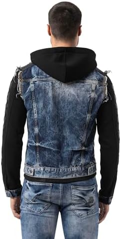 Cipo & Baxx Herren Hybrid-Denimjacke - Versatile Farben, Modisch und Komfortabel - für City und Outdoor - mit Knopf und