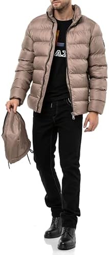 Cipo & Baxx Herren Mantel – Stylische Winterjacke mit warmem Innenfutter und abnehmbarer Kapuze für kalte Tage