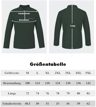 HMIYA Herren Poloshirt Langarm Baumwoll-Atmungsaktiv Casual T-Shirts Organic Standard Blended – Bild 48