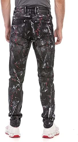 Cipo & Baxx Herren Jeans Hose Look Röhrenjeans Straight Fit Kontrastnähte Trendyhose | Cipo & Baxx Herren Jeans Hose Us