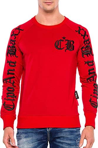 Cipo & Baxx Herren Sweatshirt Series – Stylischer Pullover im Modernen Streetwear Look mit Rundhals & Print – Comfortabl