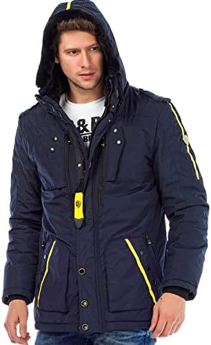 Stylische Winterjacke Herren Cipo & Baxx Series | Warme Winterjacke Herren Cipo & Baxx Series abnehmbarer Kapuze | Func