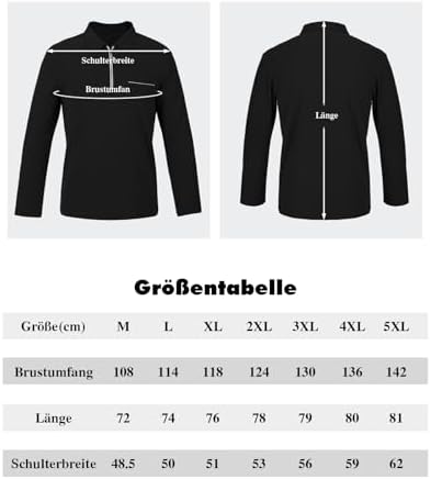 HMIYA Herren Poloshirt Langarm Baumwoll-Atmungsaktiv Casual T-Shirts Organic Standard Blended – Bild 30