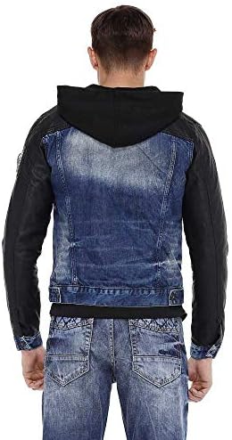 Cipo & Baxx Herren Hybrid-Denimjacke - Versatile Farben, Modisch und Komfortabel - für City und Outdoor - mit Knopf und