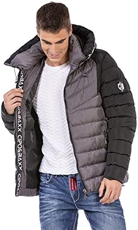 Stylische Winterjacke Herren Cipo & Baxx Series | Warme Winterjacke Herren Cipo & Baxx Series abnehmbarer Kapuze | Func
