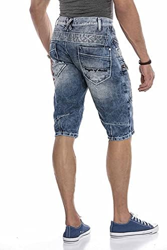 Cipo & Baxx Herren Jeans - Straight Fit mit modischen Waschungen, Nähten & Used-Look Details - Regular Denim - Trendige