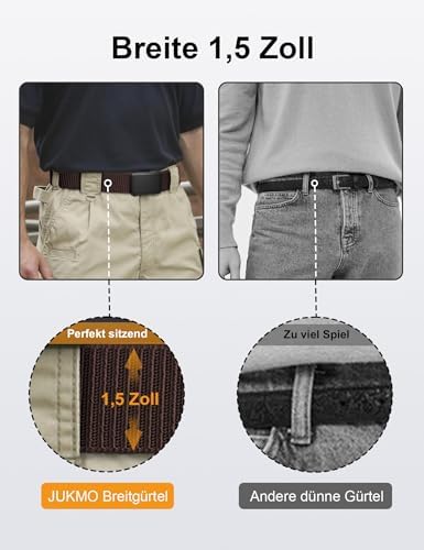 JUKMO Automatik Gürtel für Herren, robustes Nylon, 3,8cm Breite, praktische Ratsche-Funktion | JUKMO Herren Automatik G