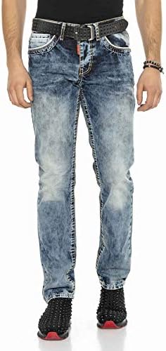 Cipo & Baxx Herren Jeans Hose Look Röhrenjeans Straight Fit Kontrastnähte Trendyhose | Cipo & Baxx Herren Jeans Hose Us