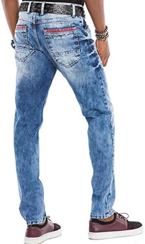 Cipo & Baxx Herren Jeans Hose Look Röhrenjeans Straight Fit Kontrastnähte Trendyhose | Cipo & Baxx Herren Jeans Hose Us