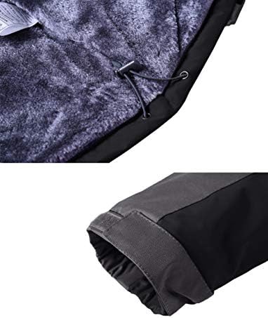 KEFITEVD Wasserabweisende Skijacke für HerrenWinter Outdoorjacke mit Abnehmbarer Kapuze und Warmem Gefüttertem Fleece |