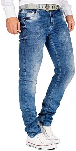 Cipo & Baxx Herren Jeans - Stilvolle Männer Jeans mit 5-Pocket-Design und Kontrastnähten | Bequemer Baumwoll-Elasthan-Mi