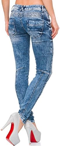 Cipo & Baxx Damen Jeans – Stylische Slim & Regular Fit Hosen mit Stretch & Used-Look | Bequeme Passform, modisches Desig