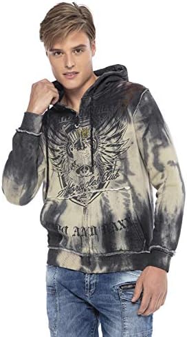 Cipo & Baxx Herren Sweatjacke Hoodie – Stylischer Pullover für Streetwear-Begeisterte mit Reißverschluss & Kapuze für Fr