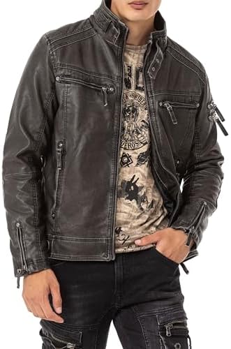 Cipo & Baxx Herren Mantel – Stylische Winterjacke mit warmem Innenfutter und abnehmbarer Kapuze für kalte Tage