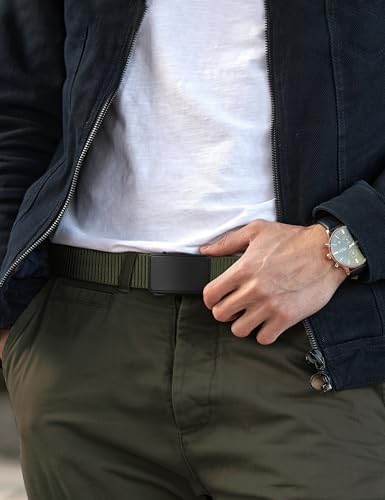 JUKMO Automatik Gürtel für Herren, robustes Nylon, 3,8cm Breite, praktische Ratsche-Funktion | JUKMO Herren Automatik G