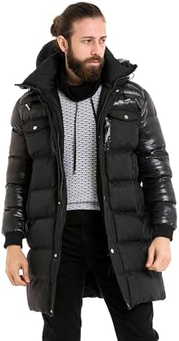 Cipo & Baxx Herren Mantel – Stylische Winterjacke mit warmem Innenfutter und abnehmbarer Kapuze für kalte Tage
