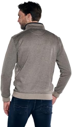 Engbers Herren Sweatshirt Braunbeige für Sport und Relaxen | Engbers Braunbeige Herren Sweatshirt mit Troyerkragen und