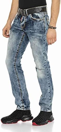 Cipo & Baxx Herren Jeans Hose Look Röhrenjeans Straight Fit Kontrastnähte Trendyhose | Cipo & Baxx Herren Jeans Hose Us