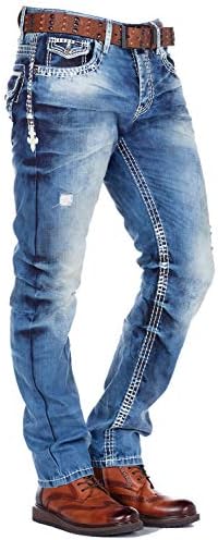 Cipo & Baxx Herren CD149 Bequeme Jeans im coolen Used-Look für Männer im Daily Wear.Maximale Komfort Geoffrey in der Str