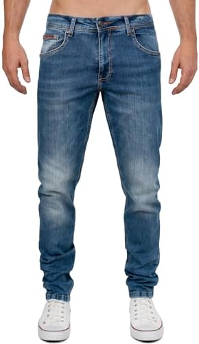 Cipo & Baxx Herren Jeans - Stilvolle Männer Jeans mit 5-Pocket-Design und Kontrastnähten | Bequemer Baumwoll-Elasthan-Mi